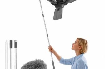 Maxoshine Fan Cleaner Brush With Long Rod Flexible Fan Cleaning Mop Microfiber Dust Cleaner Foldable Duster Microfiber Duster For Cleaning Of Home, Kitchen, Car (Grey)