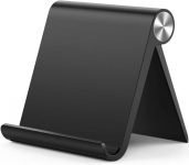 STRIFF Multi Angle Tablet Tabletop Stand. Holder for iPhone, Android, Samsung, OnePlus, Xiaomi. Portable, Foldable Stand. Perfect for Bed,Office, Home, Gift and Desktop (Black)