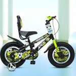 Vesco Kick Pro 14 T Kids Cycle With Balance Wheel & Back Rest Seat/Water Bottle | Rigid Fork, Frame 9 Inch | Ideal For 3 To 5 Years Boys & Girls (Green)