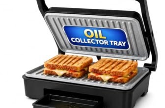 Glen Press Grill Sandwich Maker | Heavy-Duty Ceramic Non-Stick Plates | Pfoa & Ptfe Free | Healthy Low-Oil Cooking | Non-Toxic Surface | Oil Collector Tray | Strong Safety Handle | 2-Year Warranty