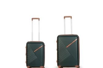 CRUISE Forest Oak Travel Trolley Bags Set (20+24 Inch)| Hard Shell Expandable Suitcases with 8 Spinner Wheels & TSA Lock | Cabin and Check-in Lightweight Luggage Bag | Adjustable Handle (Set of 2)