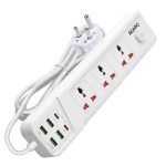 AGARO Regal Extension Board, Power Strip, 3 Universal Sockets, 4 USB + 2 Type-C Fast Charge, 2500W, 6ft Heavy-Duty Cord, Overload & Surge Protection, Master Switch, Multi-Device Charge for Home/Office