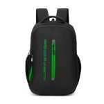 United Colors of Benetton Unisex High-School Backpack RUNWAY – Black | 3-Compartment Slim Design with Branded Print | Backpack for School Girls and Boys | 25L Capacity