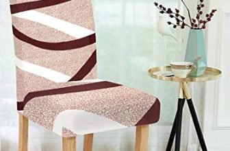 Cortina Dining Chair Slipcovers | Protection Chair Covers | Abstract Print, Waves Design, Removable, Washable | Universal Fit Super Soft Stretchy Polyester Spandex | Kitchen, Hall | Pack Of 6
