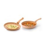 Crystal Marbo Plus Induction Bottom 2 Pc Nonstick cookware Set | Tawa 250 mm + Fry Pan 225 mm | Thickness: 3mm | 5 Layer Coating | Metal Spoon Friendly | Colour – Sandalwood