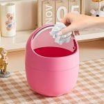 Cortina Corton Design Plastic Small Tabletop Dustbin, Small Waste Bin For Study Table, Office Desk, Bathroom, Kitchen Sink & Washroom (Yellow)