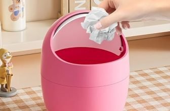 Cortina Corton Design Plastic Small Tabletop Dustbin, Small Waste Bin For Study Table, Office Desk, Bathroom, Kitchen Sink & Washroom (Yellow)