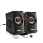 Frontech 2.0 Usb Powered Multimedia Speakers | 2 X 2.5W Drivers (5 Cm) | 3.5Mm Jack Connectivity | For Laptop, Pc, Tv, Mobile | 1 Year Warranty (Spk-0001, Black)