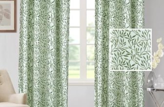 Cortina Polyester 75% Blackout Curtains Set of 2 Floral Print | Grommet Eyelet Window Curtains for Living Room, Bedroom & Kids Room | Light Filtering Drapes for Privacy (Green, 7 FT)