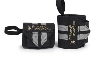 Fitness Mantra® Wrist Support – Gym Accessory | Wrist Wrap | Hand Grip Band | Weight Lifting Band | Size: 18 x 3 Inches | Color: Grey