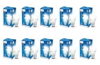 Philips 9-Watts B22 LED Cool Day White LED Bulb, Pack of 10, (Ace Saver)