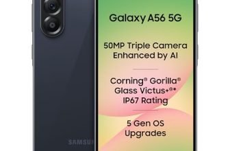 Samsung Galaxy A56 5G (Awesome Midnight Blue, 8GB, 128GB) | Metal Frame | Gemini Live | Awesome Intelligence (AI): Circle to Search, Instant Slo-Mo, Auto-Trim, Object Eraser | Flagship Grade Camera