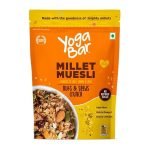 Yogabar Millet Muesli Nuts & Seeds Crunch 500g | No Refined Sugar | High Fibre | Rich in Omega-3 | Protein Source | Breakfast Cereal with Oats, Jowar & Ragi | Veg