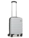 TEAKWOOD LEATHERS Unisex 8 Wheels Trolley Bag, Hard Cabin with Zipper Closure, Adjustable Push Button & Cross Side Strap, Lock System 360 Degree (55 CM, Metallic Silver)