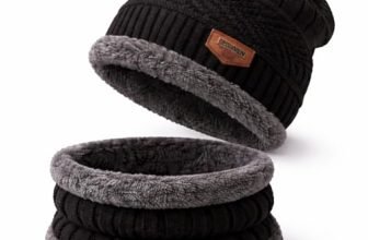 Fitness Mantra® Sports Winters Cap & Muffler for Men & Women| Beanie Cap| 1 Set| (Black)
