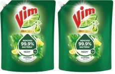 Vim Dishwash Anti Bac Liquid, Neem, 2 Ltr (Pack of 2)
