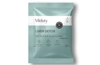 Miduty Liver Detox Supplement Milk Thistle With N-Acetyl Cysteine 900 Mg | Natural Body Detox & Digestive Enzymes – Fatty Liver Care | Natural Detoxification Formula – 6 Capsules