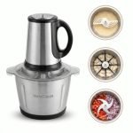 InstaCuppa Electric Chopper for Kitchen Use with 3 Attachments, 2 Litre Stainless Steel Meat Mincer, 300W Vegetable Cutter Machine with Garlic Peeler and Egg Whisker, Carrot Grater for Busy Moms