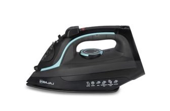 Bajaj Mx 45 Steam Aluminium Soleplate Iron | 2000 Watts Power For Faster Ironing | Non Stick German Coated Technology | 220 Ml Water Tank Capacity | 2-Yr Warranty 【Black & Grey】