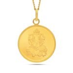 KALYAN JEWELLERS 24K (999) Purity Lord Ganesh Gold Coin Pendant 8 Gms