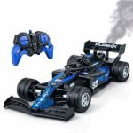 Amazon Brand – Jam & Honey Formula F1 RC Racing Car for Kids | 2.4GHz Remote (100+ ft Range) | Mist Smoke Effect | LED Lights | USB Type-C Rechargeable | Multi-Direction Control | Black|4+ Years
