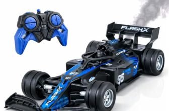 Amazon Brand – Jam & Honey Formula F1 RC Racing Car for Kids | 2.4GHz Remote (100+ ft Range) | Mist Smoke Effect | LED Lights | USB Type-C Rechargeable | Multi-Direction Control | Black|4+ Years