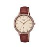 Casio Women Leather Sheen Analog Rose Gold Dial Watch-Sh229, Band Color-Brown