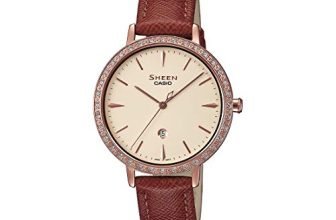 Casio Women Leather Sheen Analog Rose Gold Dial Watch-Sh229, Band Color-Brown