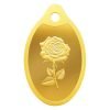 MMTC PAMP 24K 999.9 Purest Rose Engraved Gold Pendant, 2 Gram gold bar & coin, LBMA Certified