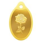 MMTC PAMP 24K 999.9 Purest Rose Engraved Gold Pendant, 2 Gram gold bar & coin, LBMA Certified