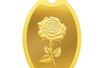 MMTC PAMP 24K 999.9 Purest Rose Engraved Gold Pendant, 2 Gram gold bar & coin, LBMA Certified