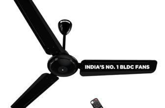 atomberg Ameza Remote Controlled 1200mm BLDC Ceiling Fan | BEE 5 Star | High Air Flow | Low Noise | Power Saving | Timeless Design with 2 Year Warranty | Gloss Black