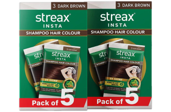 Streax Insta Shampoo Hair Colour for Women and Men, Dark Brown – Pack of 5 Combo Pack(1 Items in the set)