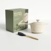 Lifelong Enamel Cast Iron Saucepan With Lid (1.9L, 20Cm) | Oven, Gas & Inductionś Compatible | Slow Cooking, Even Heat Distribution, Non-Toxic, Durable, Naturally Nonstick, No Stains Or Scratch(Ivory)