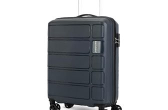 Kamiliant By American Tourister Small Harrier Edge 8W 56 Cms Cabin (Pp) Hard Sided 8 Wheels Spinner Luggage/Suitcase/Trolley Bag (Iron Grey) (Double Wheel)