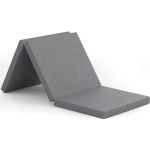 Amazon Basics 3-Fold Foam Single Mattress | Foldable Floor Mattress for Guests, Travel & Easy Storage | High-Resilience Foam | Removable Washable Polyester Cover | 75.5 x 28 x 2.5 Inch