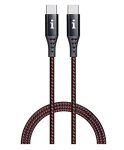 iBall 100W Type-C to Type-C Braided Charging Cable, Fast Charging 20V 5A, 1.5 m, Black + Red