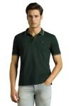 Louis Philippe Cotton Men’s Solid Slim Fit T-Shirt (LRKPCSLFC86350_Green, Large