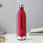 BOROSIL 1000ml Bolt Trans Red Vacuum Insulated Water Bottle, 24 Hours Hot & Cold Flask 1000 ml Steel Bottle(Pack of 1, Red)
