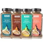 Rage Coffee Silk Blend Instant Coffee Combo Pack Of 4 | Classic, Belgian Chocolate, Creamy Hazelnut & Vanilla Velvet | Premium Bold & Smooth Flavors | 120G Each Jar | 100% Arabica | Hot & Cold Brew – 480G