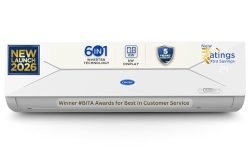 Carrier 1 Ton 3 Star,New Star rated, Flexicool Inverter Split AC (Copper, Convertible 6-in-1 with Smart Energy Display, Insta Cool, Auto Clean, PM 2.5 Filter, ESTER EDGE Gxi-CAI12EE3R36F0, White)