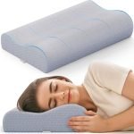 FOVERA Cervical Pillow for Neck Pain | 2 Years Warranty | for Spondylitis Neck & Shoulder Pain, Orthopedic Memory Foam Pillow for Sleeping, Standard Size, 18 x 11 x 3.5 Inch, Grey Jacquard, Pack of 1