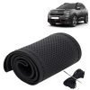 KINGSWAY® PU Leatherite Car Steering Cover Sewable Compatible with Citroen C5 Aircross (Year 2021 Onwards), Black Color with Black Thread, Pack of 1 with Sewing Needle and Thread