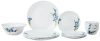 Larah by Borosil Nina Fluted Series Opalware Dinner Set Of 6 Full Plate, 6 Quarter Plates, 6 Veg Bowls and 1 Serving Bowl | Bone-Ash Free Crockery Set for Dining Table (White, 19 Pieces)