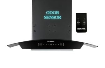 Faber Fully Automatic Autoclean Smart Chimney 75cm|Odour Sensor|Go Hands Free|Remote Control|1350 m3/hr Filterless|12 Yr on Motor, 2 Yr Comprehensive Warranty by Faber|Hood Stella 3D IN HC SC FL BK 75