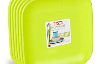 Décor EcoLite Bamboo Dinner Plates | Non Toxic Reusable Dishwasher Safe Dinner Plates | Eco-Friendly Large Size Dinnerware Gift Set – Set of 6, Lime