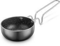 Jensons Non Stick Tadka Pan | Vaghar | Chouk Pan | 500 ml | Small Spice Heating Pan | Gas Stove Compatible | Heat Resistant Handle | Black