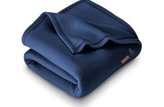 BSB HOME® 300 GSM Special for Heavy Winter Plain Light Weight Polar Fleece Blanket for Single Bed (152×220 cm, Color-Blue)