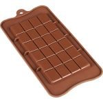 Clazkit – YH-614 Silicone Bar Chocolate Mould Break Apart Choc Block Mould (size : 19*16*2cm) , Chocolate colour