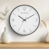 Titan Essence Classic Wall Clock with White Dial with Black Case, Silent Sweep, Model W0094PA04 | 30 cm x 30 cm